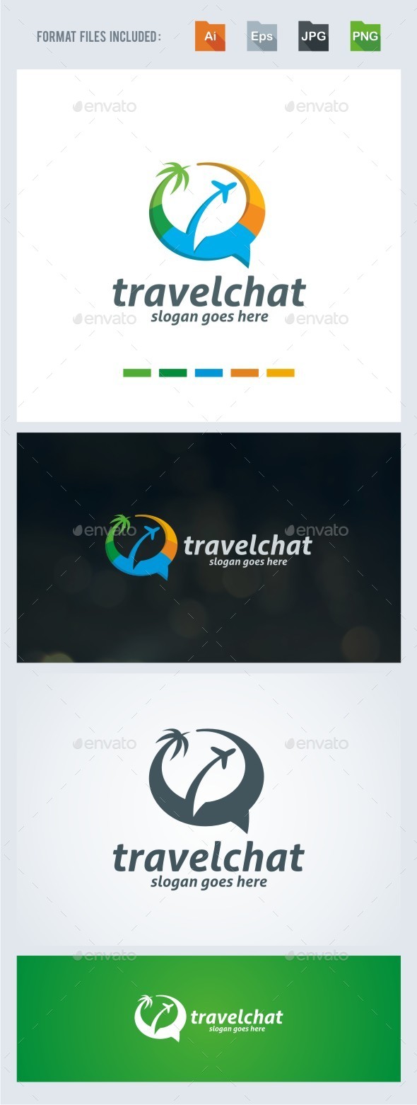 Travel Chat - Symbols Logo Templates