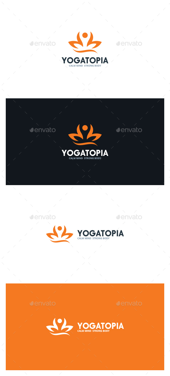 Yoga Topia Logo - Symbols Logo Templates