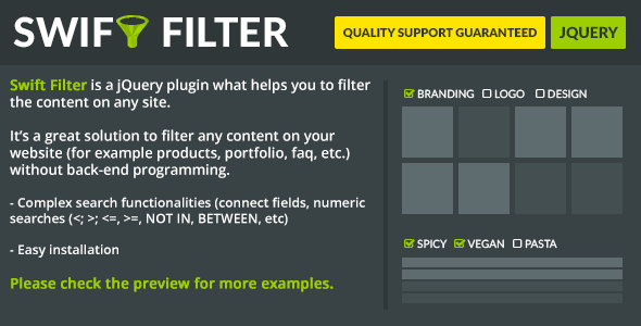 Swift Filter jQuery Content Filter Swift Filter jQuery Content Filter