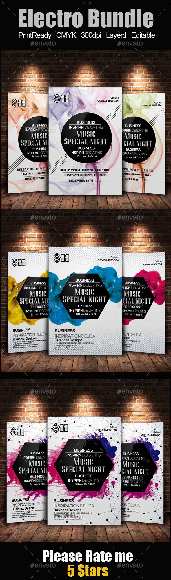 Creative Abstract Flyer Template Bundle - Clubs & Parties Events