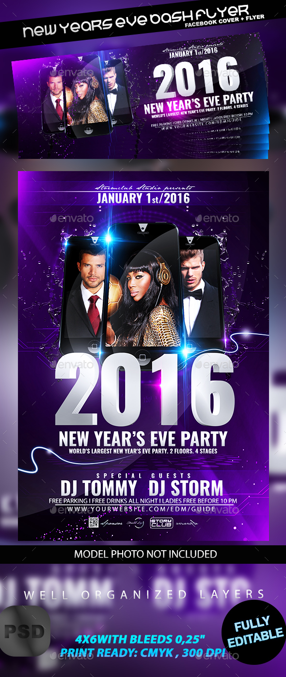 New Years Eve Bash Flyer - Events Flyers