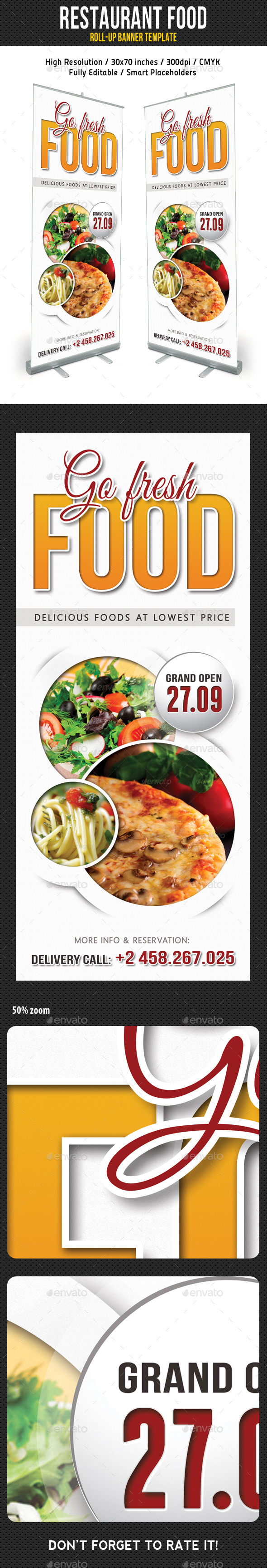 Restaurant Food Banner - Signage Print Templates