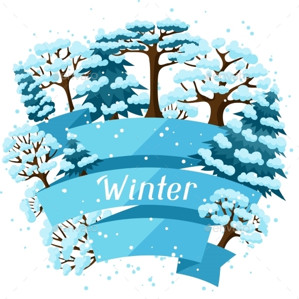 Winter Background Design With Abstract Stylized Winter Background Design With Abstract Stylized