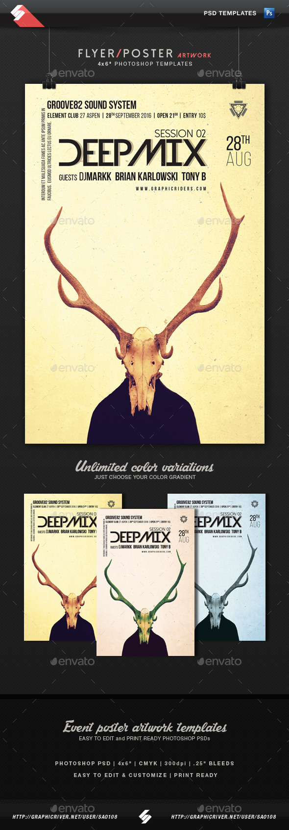 Deep Mix 2 Party Flyer Artwork Template Deep Mix 2 Party Flyer Artwork Template