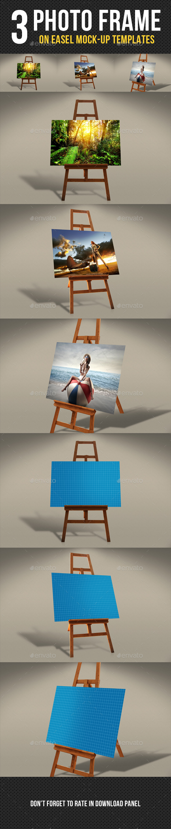 Photo Frame On Easel Mock-Up - Artistic Photo Templates