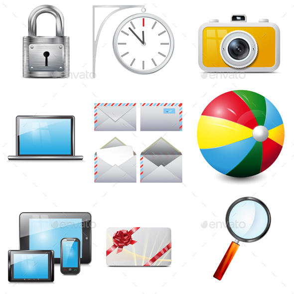 Realistic Icons - Man-made Objects Objects