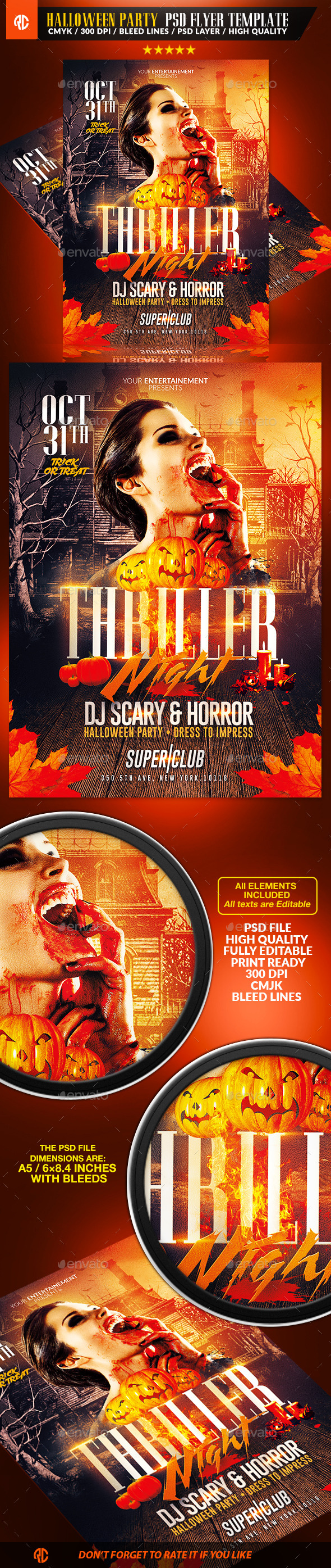 Thriller Night Halloween | Flyer Template