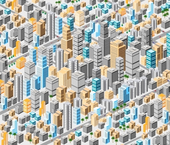Background of Isometric City - Buildings Objects