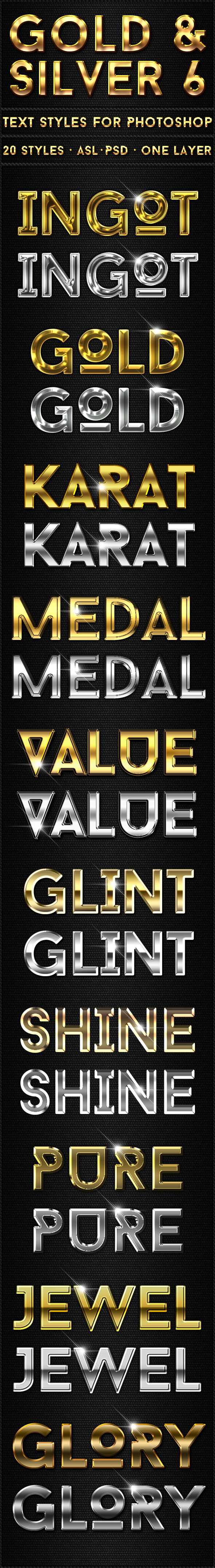 Gold & Silver 6 - Text Styles - Text Effects Styles