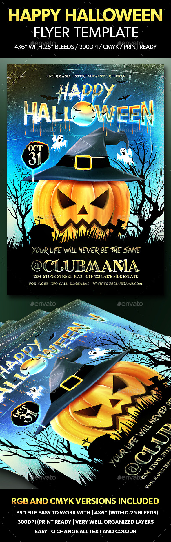 Happy Halloween Flyer Template - Flyers Print Templates