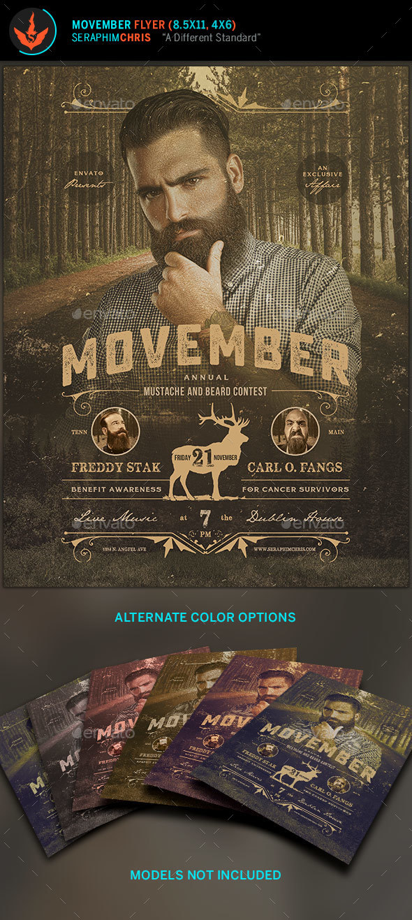 Movember Benefit Awareness Flyer Template - Events Flyers