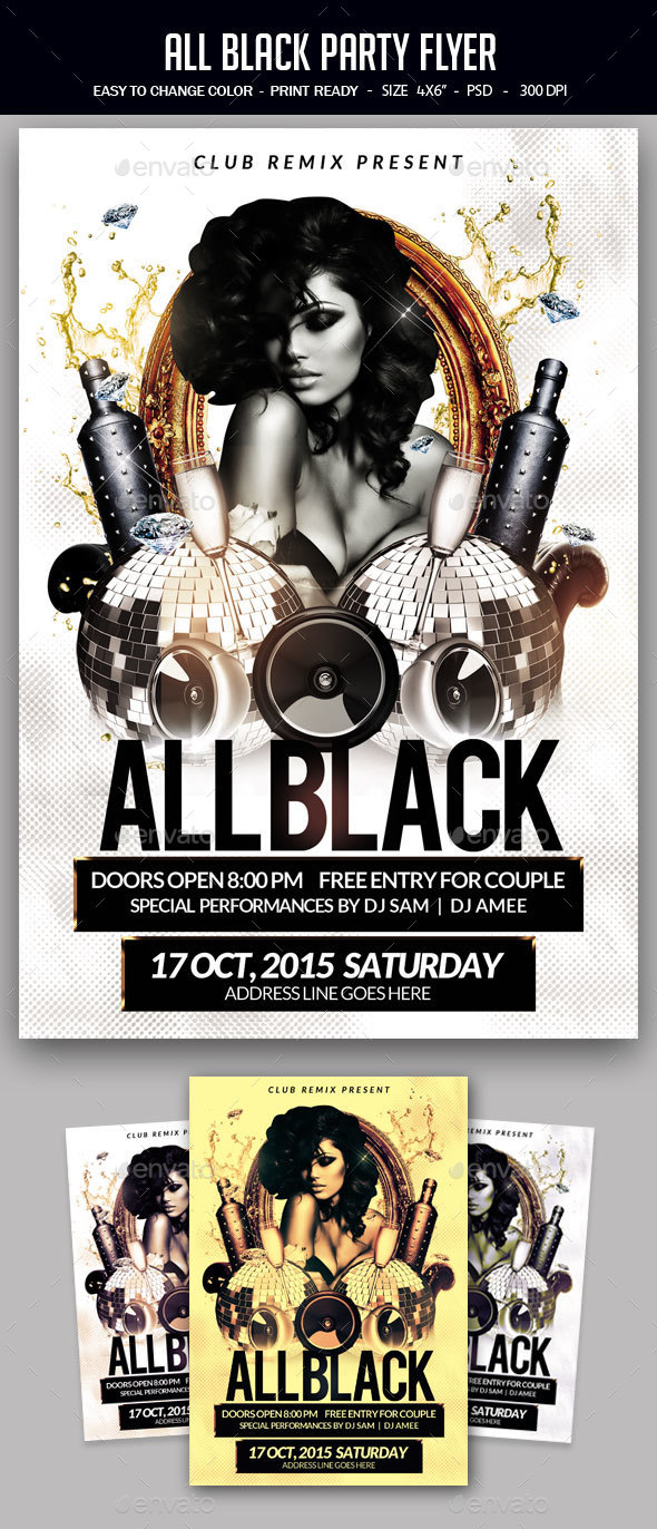 All Black  Party Flyer  by studiorgb GraphicRiver