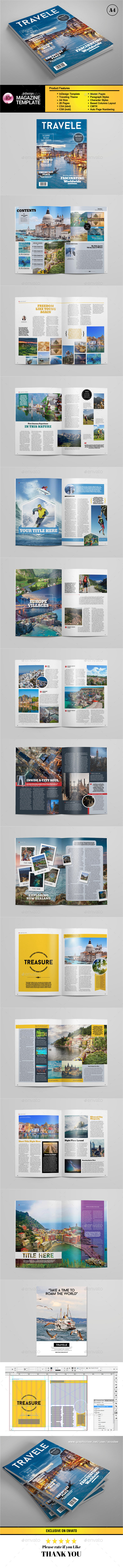 A4 Traveling Magazine Template A4 Traveling Magazine Template