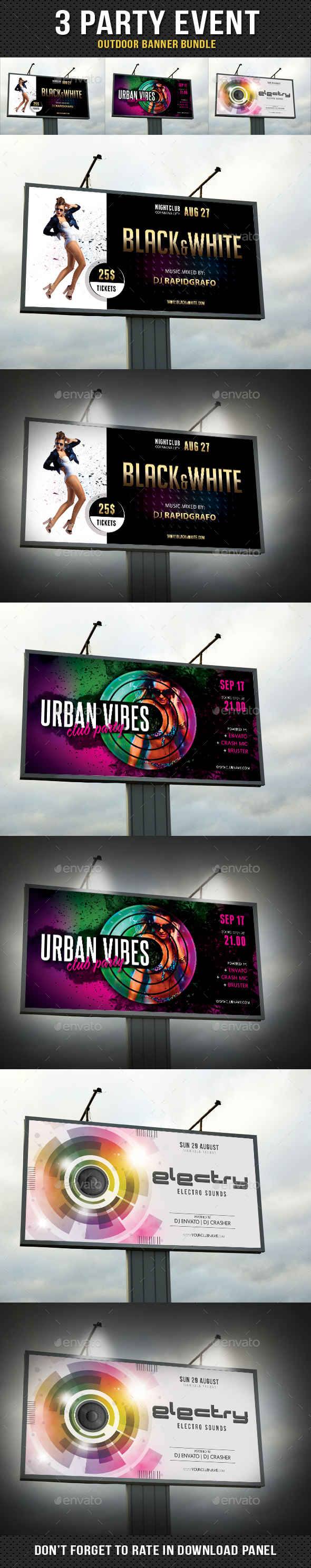 3 in 1 Party Event Outdoor Banner Bundle 02 3 in 1 Party Event Outdoor Banner Bundle 02