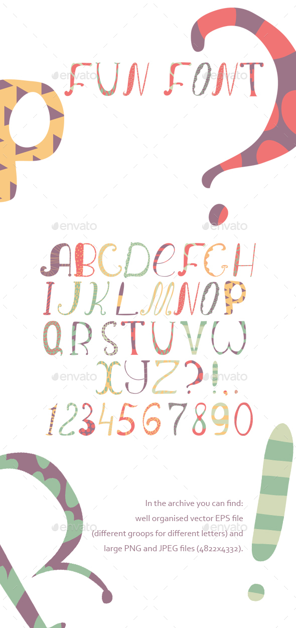 Fun Colorful Vector Font Fun Colorful Vector Font