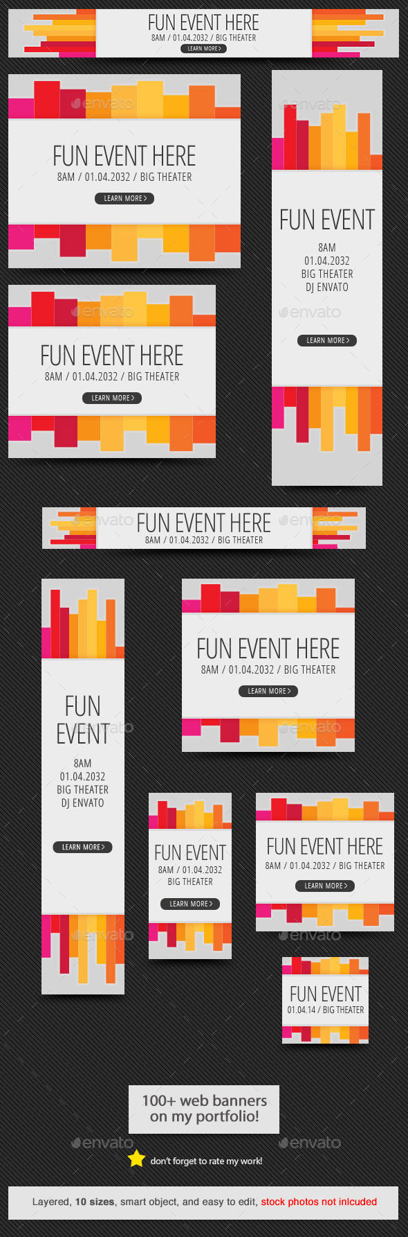 Colorful Event Web Banner - Banners & Ads Web Elements