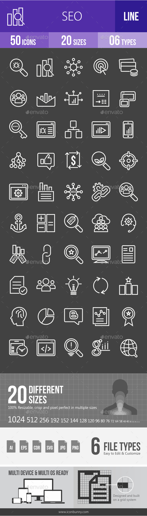 SEO Line Inverted Icons - Icons
