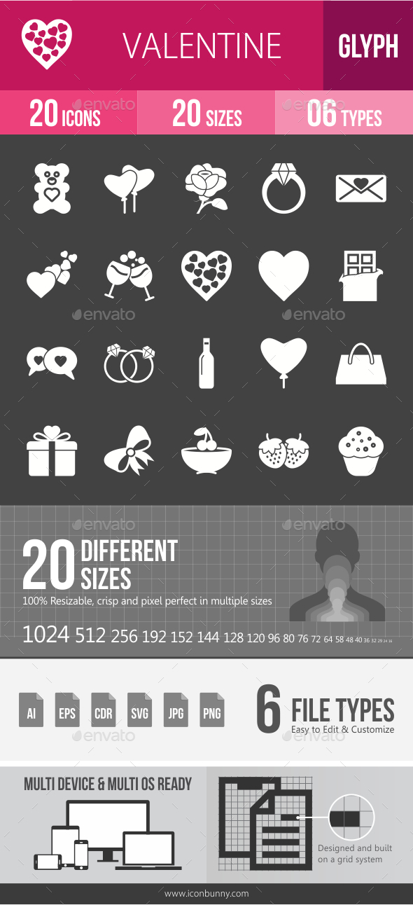 Valentine Glyph Inverted Icons - Icons
