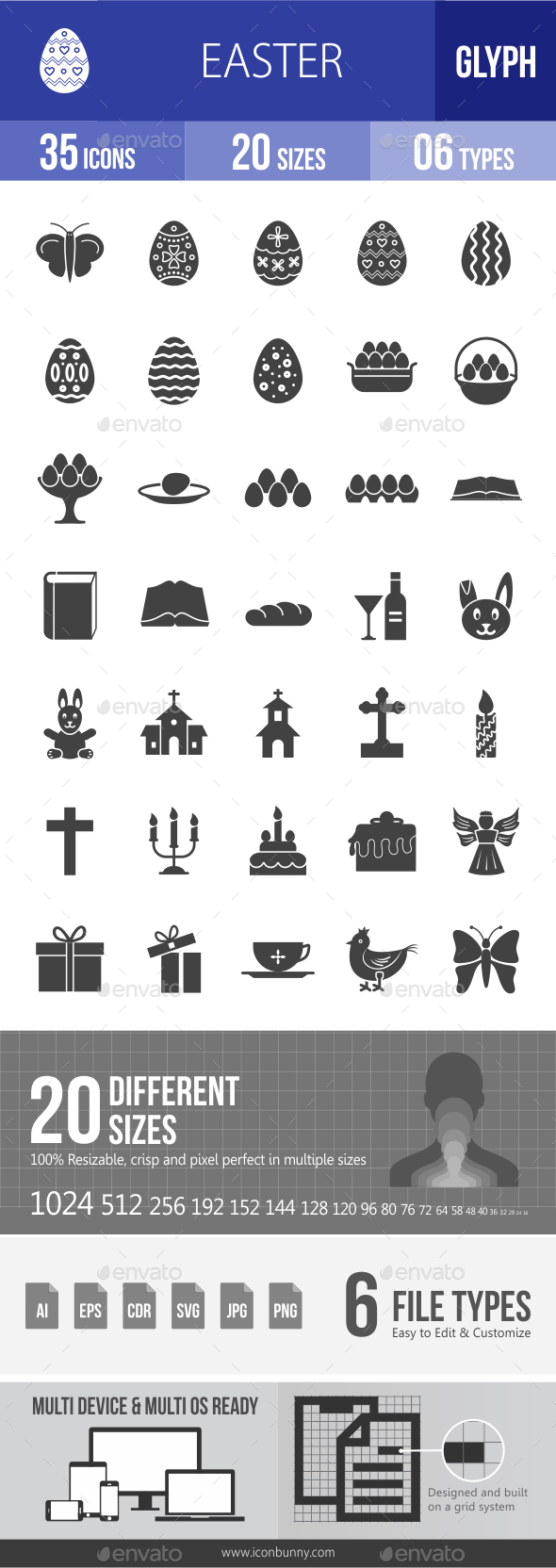 Easter Glyph Icons Easter Glyph Icons