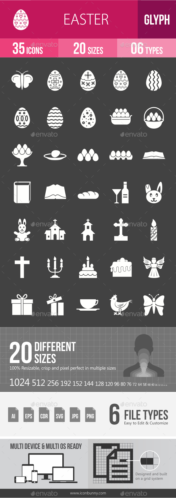 Easter Glyph Inverted Icons - Icons