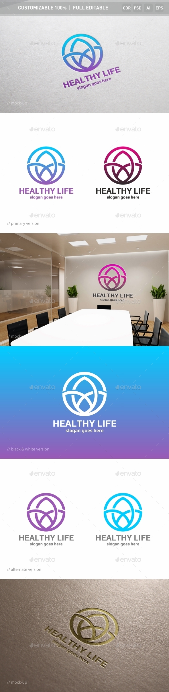 Healthy Life Logo Template - Symbols Logo Templates