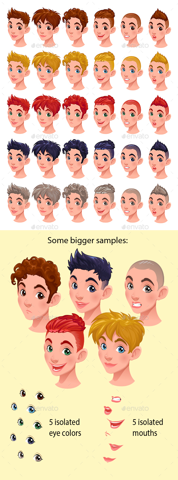 Avatar Boys Vector Isolated Items Avatar Boys Vector Isolated Items