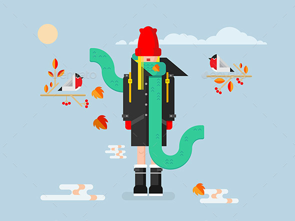 Girl In Coat - Seasons Nature