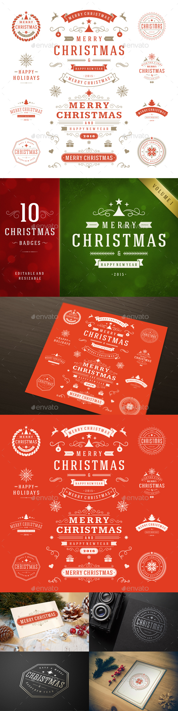 10 Christmas Labels and Badges - Badges & Stickers Web Elements