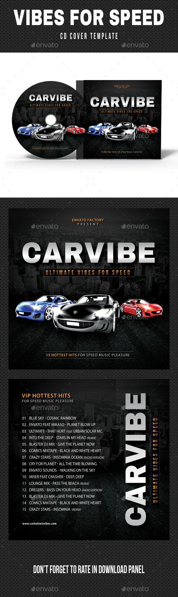 Vibes For Speed Music CD Cover - CD & DVD Artwork Print Templates