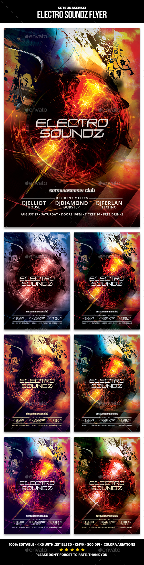Electro Soundz Flyer - Clubs & Parties Events