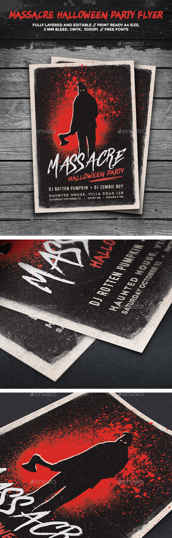 Massacre Halloween Party Flyer Massacre Halloween Party Flyer