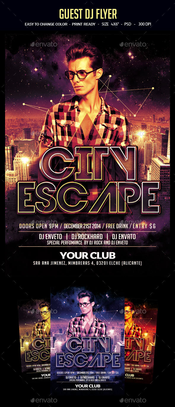 Guest Dj Flyer - Clubs & Parties Events