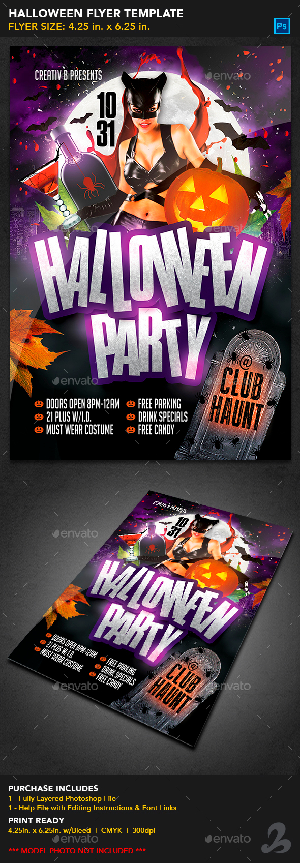Halloween Party Flyer Template 3 - Clubs & Parties Events