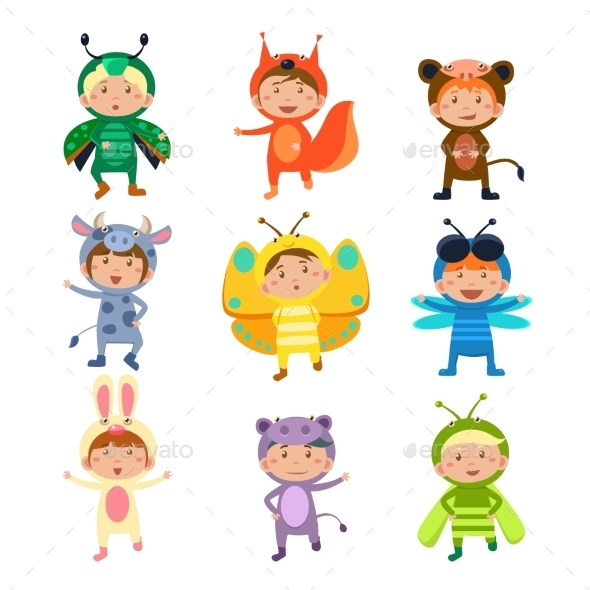 Kids Wearing Insect and Animal Costumes Kids Wearing Insect and Animal Costumes