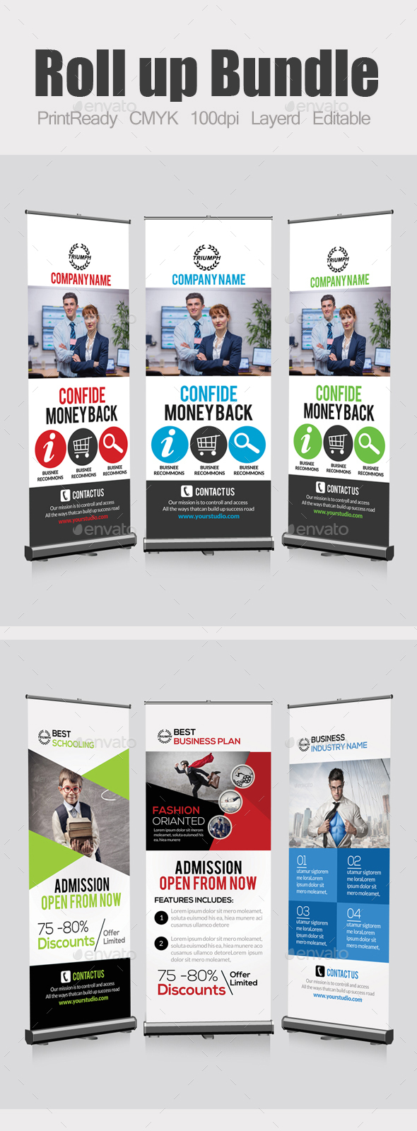Business Roll Up Banners Bundle - Signage Print Templates