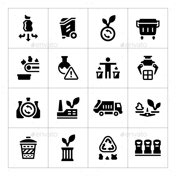 Set Icons of Recycling - Man-made objects Objects
