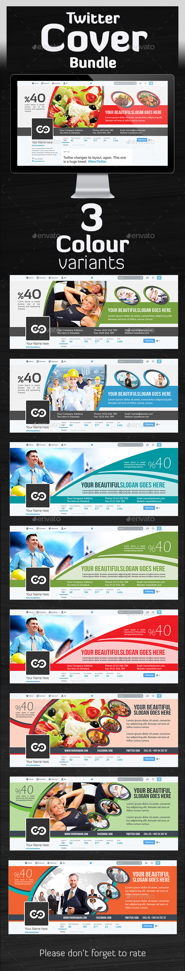 Twitter Header Bundle - Twitter Social Media