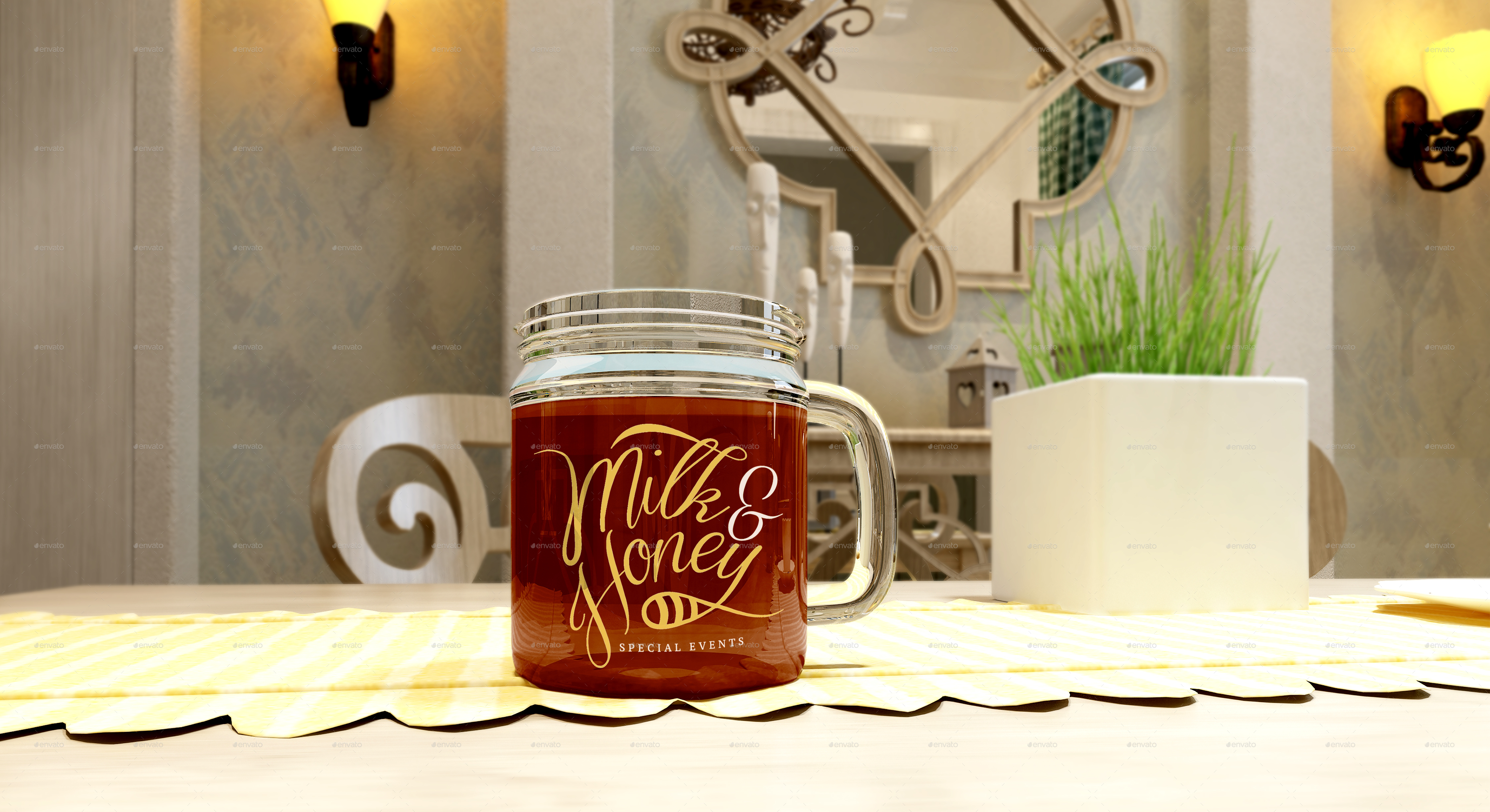 Download Mason Jar Mug Mock Up By Crofdstudio Graphicriver PSD Mockup Templates