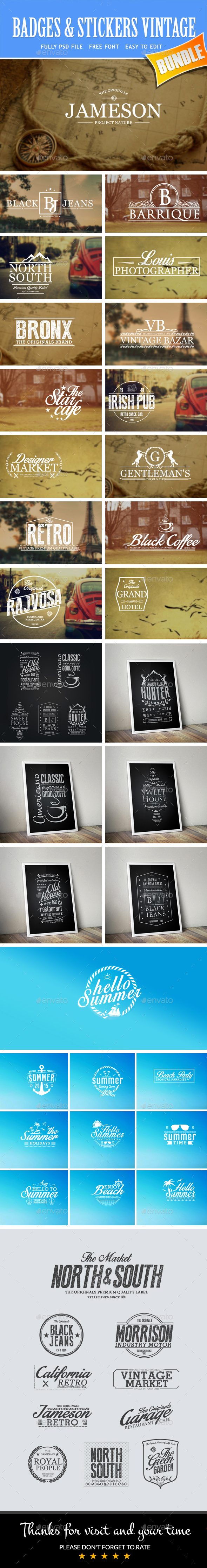 Retro Vintage Labels and Logos Bundle Retro Vintage Labels and Logos Bundle