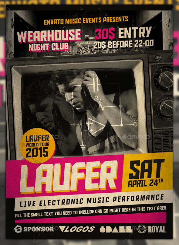 Urban Music Event Flyer Template - Clubs & Parties Events