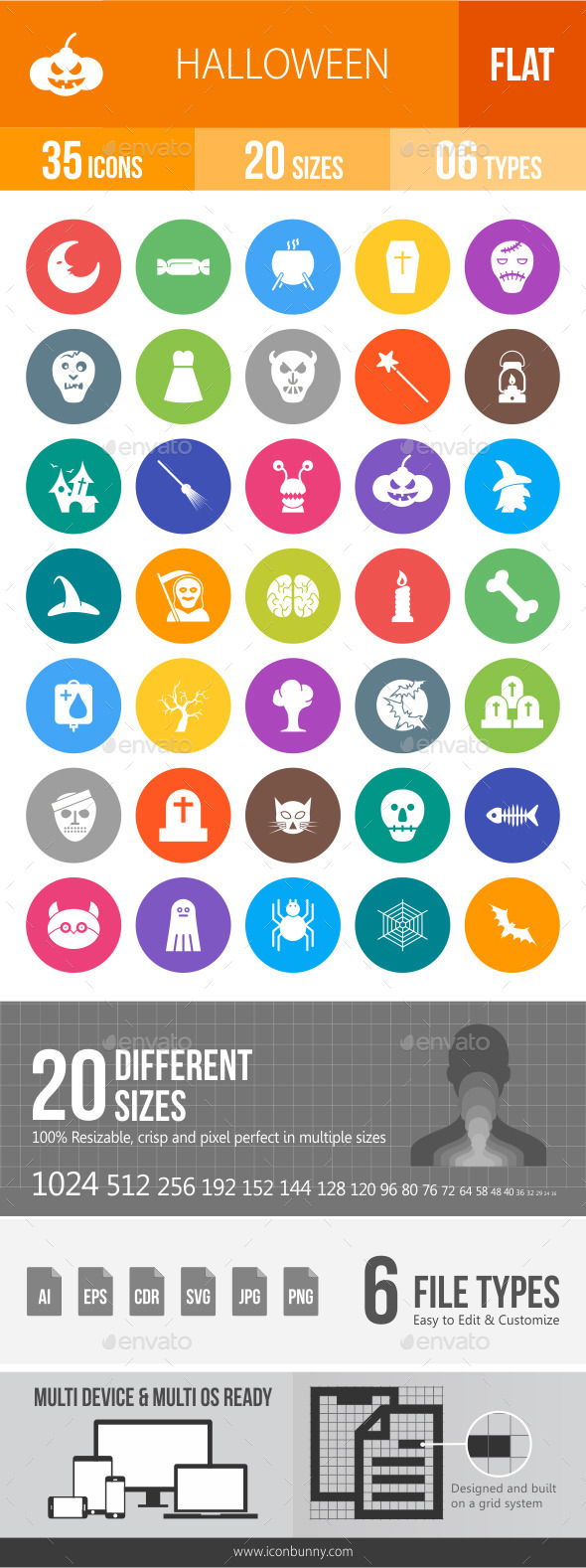 Halloween Flat Round Icons Halloween Flat Round Icons
