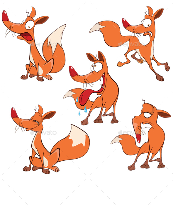Set Foxes - Animals Characters