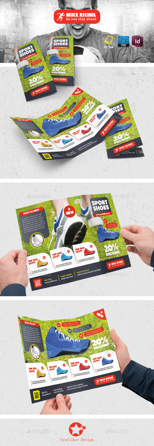 Sport Shoes Tri-Fold Templates Sport Shoes Tri-Fold Templates