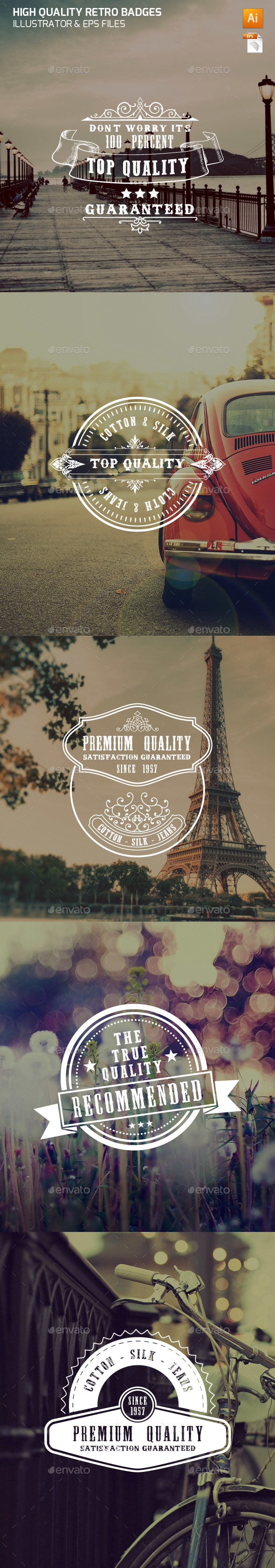 High Quality Vintage Badges - Badges & Stickers Web Elements