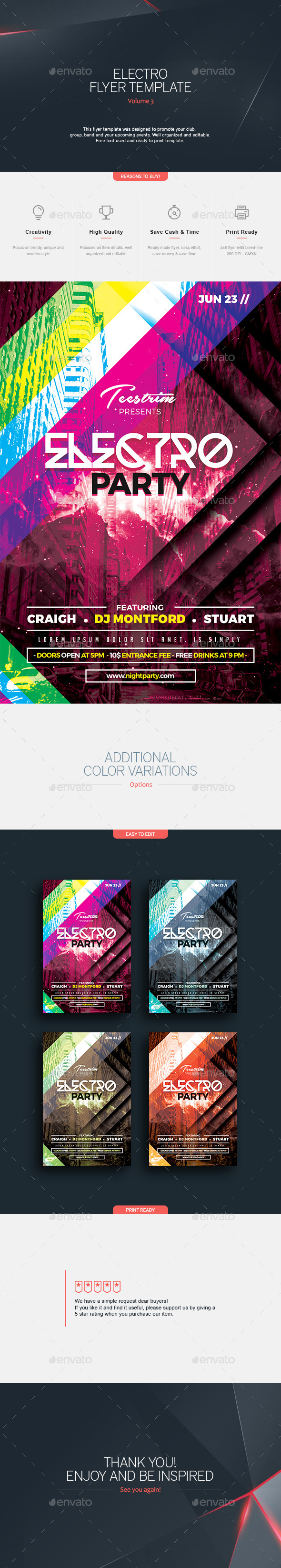 Electro Party - Flyer Template - Clubs & Parties Events