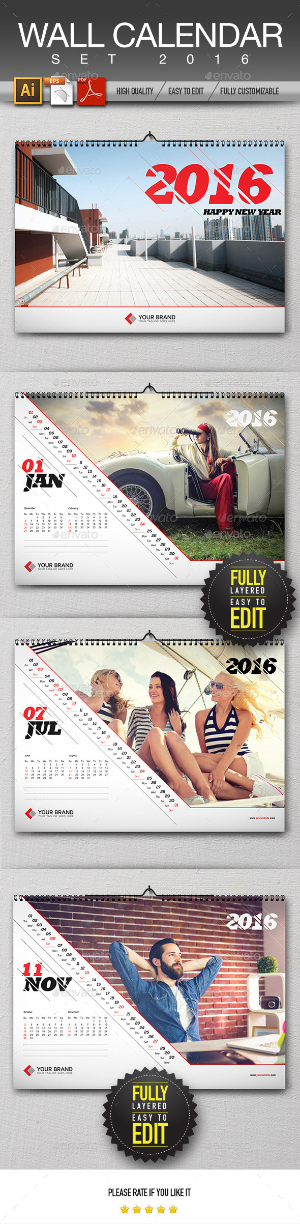Wall Calendar Design 2016 - Calendars Stationery