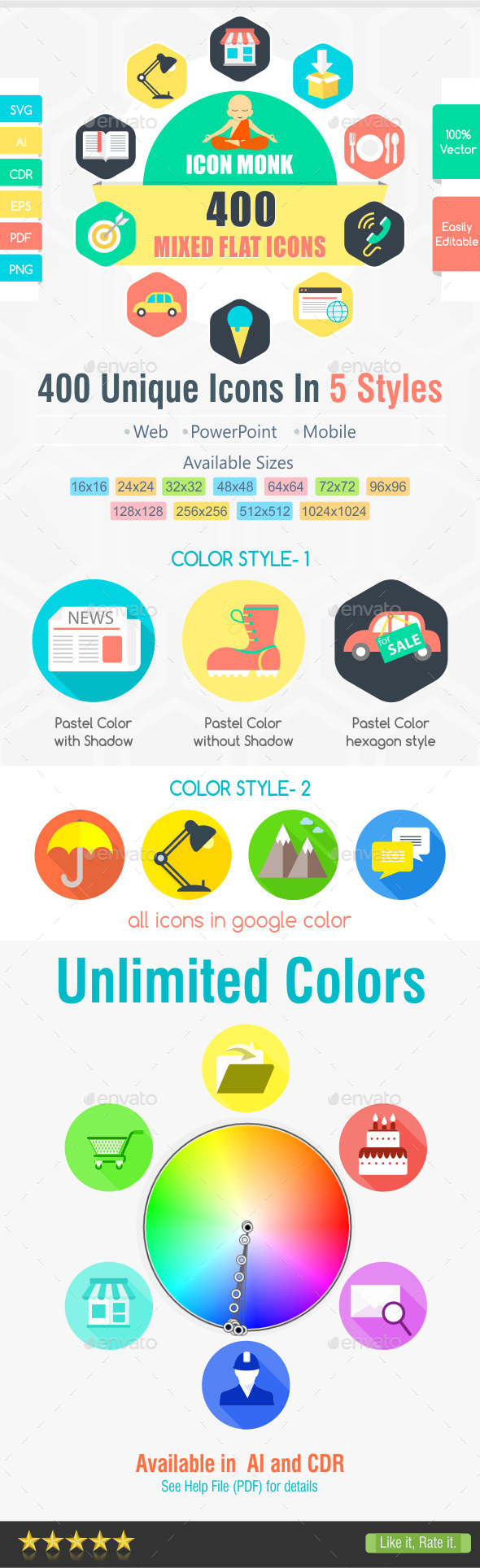 400 Icons with Unlimited Colors 400 Icons with Unlimited Colors