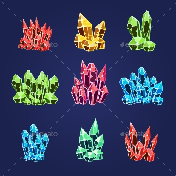 Magic Crystals Icons Set Magic Crystals Icons Set