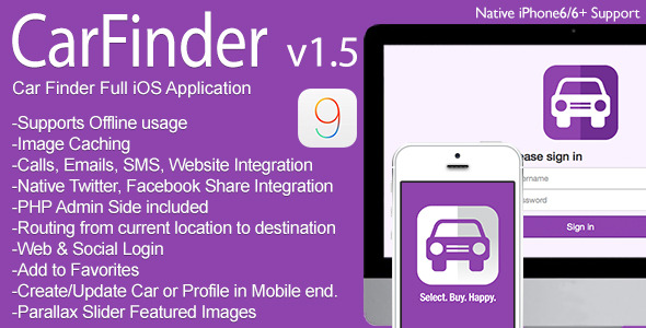 Car Finder Full iOS Application v1.5 - CodeCanyon Item for Sale