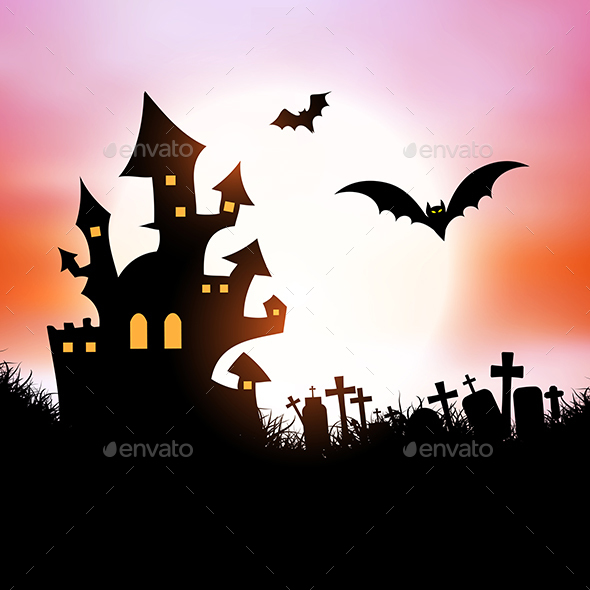 Halloween Haunted House Background - Halloween Seasons/Holidays